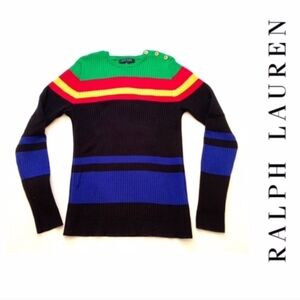 Ralph Lauren Multicolor Striped Knit Top Size Medium